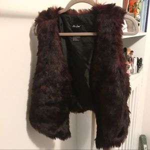 Burgundy fur vest